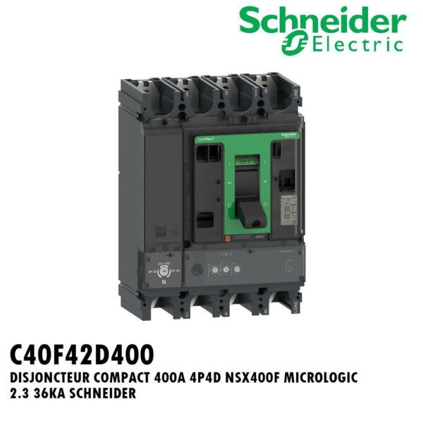 DISJONCTEUR COMPACT 400A 4P4D NSX400F MICROLOGIC 2.3 36KA SCHNEIDER