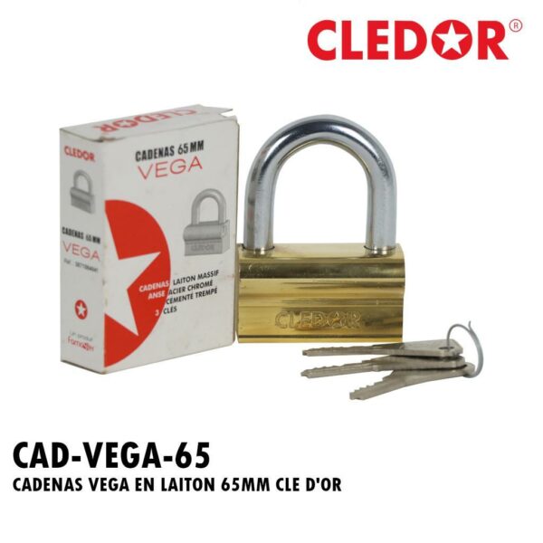 CADENAS VEGA EN LAITON 65MM CLE D'OR