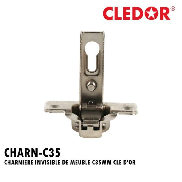 PAUMELLE ENCASTREE INVISIBLE DE MEUBLE C35MM CLE D'OR