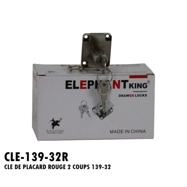 CLE DE PLACARD ROUGE 2 COUPS 139-32
