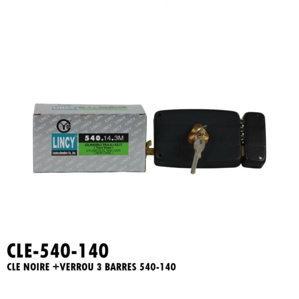 CLE NOIRE +VERROU 3 BARRES 540-14 3M LINCY