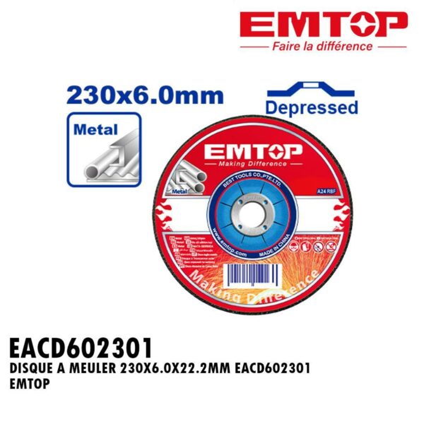 DISQUE A MEULER 230X6.0X22.2MM EACD602301 EMTOP