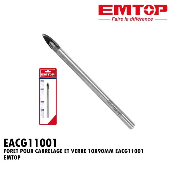 FORET POUR CARRELAGE ET VERRE 10X90MM EACG11001 EMTOP