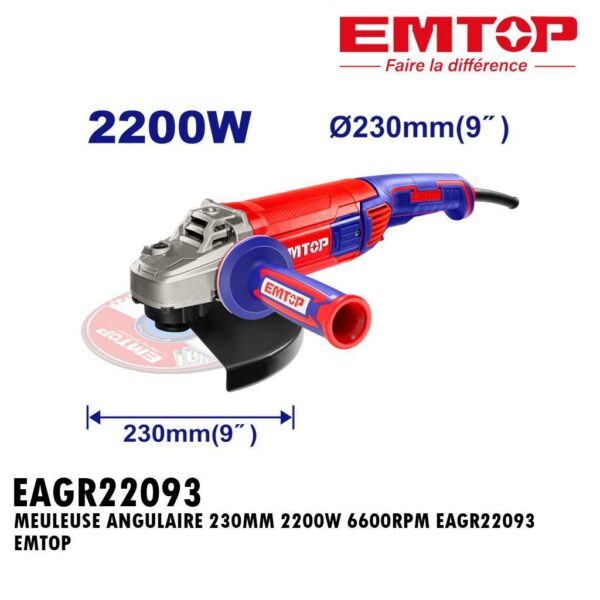MEULEUSE ANGULAIRE 230MM 2200W 6600RPM EAGR22093 EMTOP
