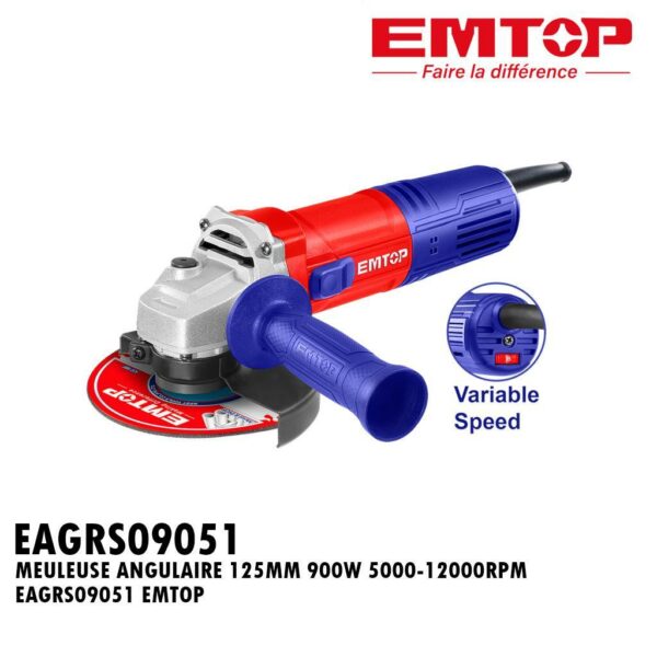 MEULEUSE ANGULAIRE 125MM 900W 5000-12000RPM EAGRS09051 EMTOP