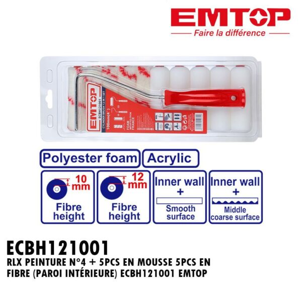 RLX PEINTURE N°4 + 5PCS EN MOUSSE 5PCS EN FIBRE (PAROI INTÉRIEURE) ECBH121001 EMTOP