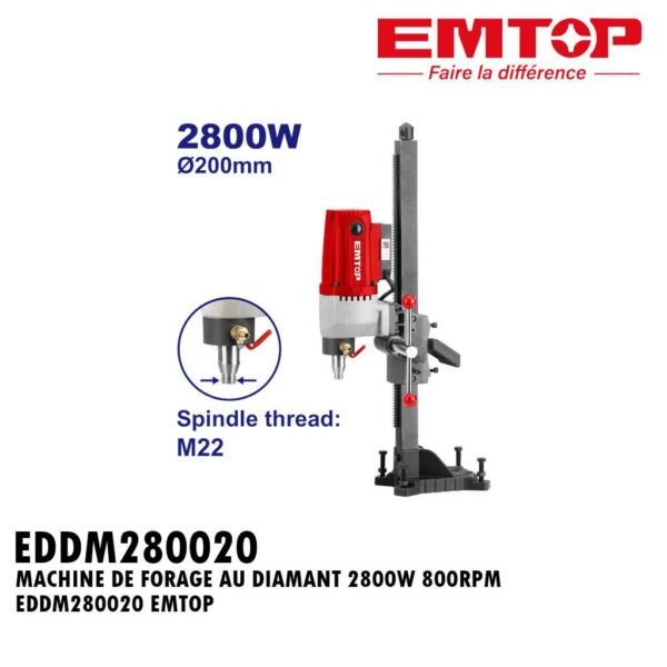 MACHINE DE FORAGE AU DIAMANT 2800W 800RPM EDDM280020 EMTOP