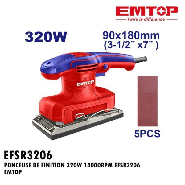 PONCEUSE DE FINITION 320W 14000RPM EFSR3206 EMTOP