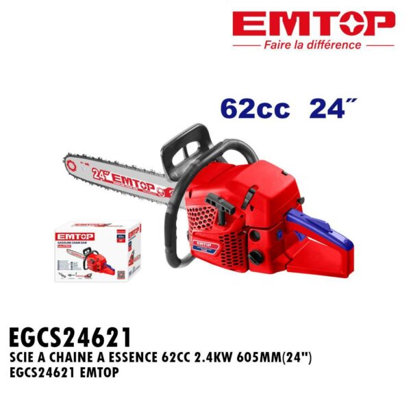 SCIE A CHAINE A ESSENCE 62CC 2.4KW 605MM(24") EGCS24621 EMTOP