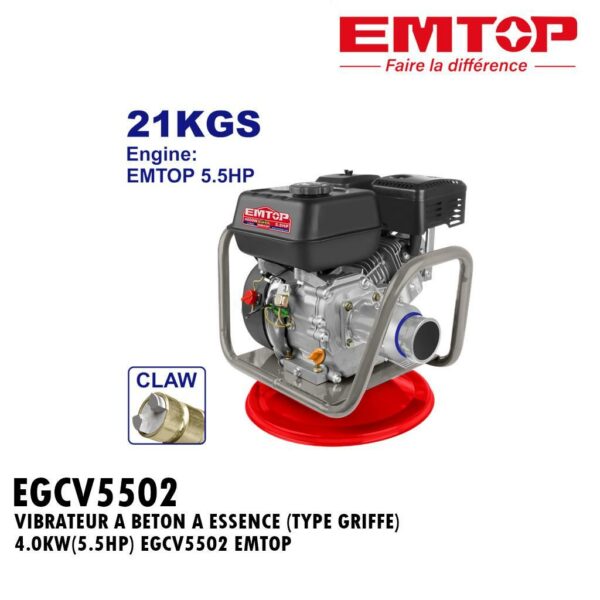 VIBRATEUR A BETON A ESSENCE (TYPE GRIFFE) 4.0KW(5.5HP) EGCV5502 EMTOP
