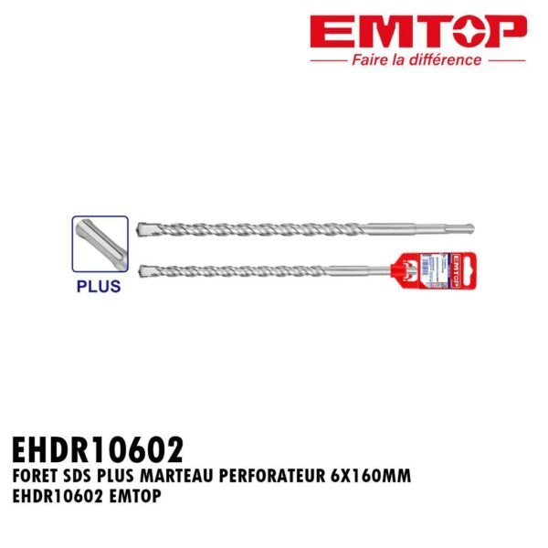 FORET SDS PLUS MARTEAU PERFORATEUR 6X160MM EHDR10602 EMTOP