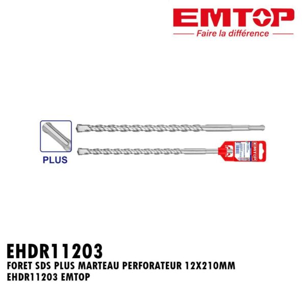 FORET SDS PLUS MARTEAU PERFORATEUR 12X210MM EHDR11203 EMTOP