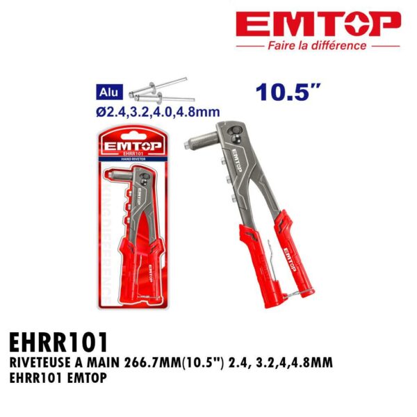 PINCE A RIVETS A MAIN 266.7MM(10.5") 2.4. 3.2.4.4.8MM EHRR101 EMTOP