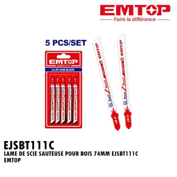 LAME DE SCIE SAUTEUSE POUR BOIS 74MM EJSBT111C EMTOP