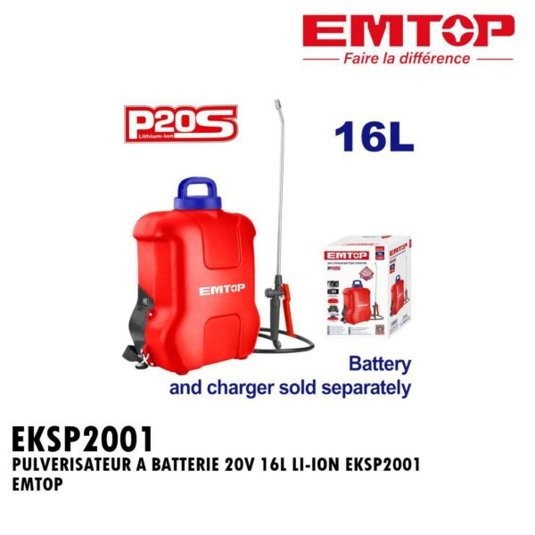 PULVERISATEUR A BATTERIE 20V 16L LI-ION EKSP2001 EMTOP