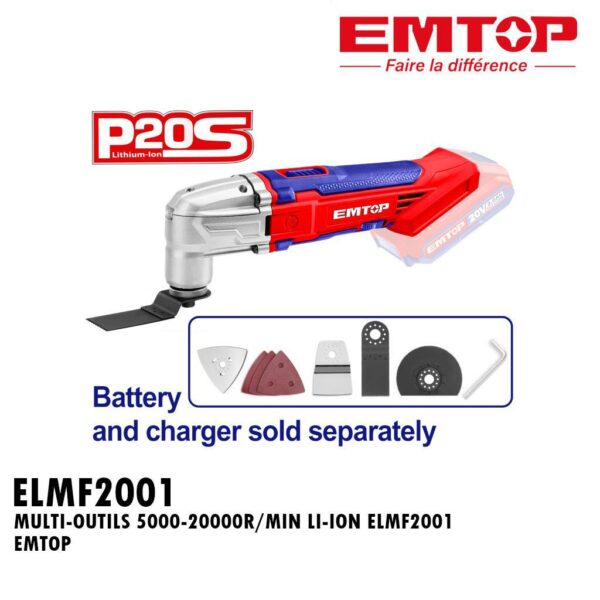 MULTI-OUTILS 5000-20000R/MIN LI-ION ELMF2001 EMTOP