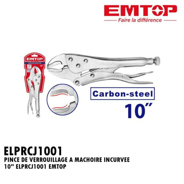 PINCE DE VERROUILLAGE A MACHOIRE INCURVEE 10" ELPRCJ1001 EMTOP