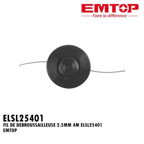 FIL DE DEBROUSSAILLEUSE 2.5MM 4M ELSL25401 EMTOP