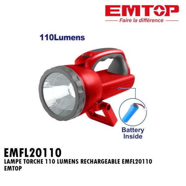 LAMPE TORCHE 110 LUMENS RECHARGEABLE EMFL20110 EMTOP