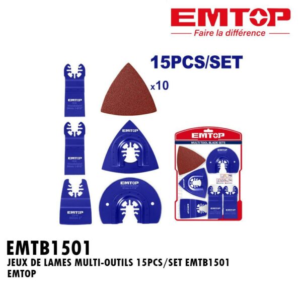 JEUX DE LAMES MULTI-OUTILS 15PCS/SET EMTB1501 EMTOP
