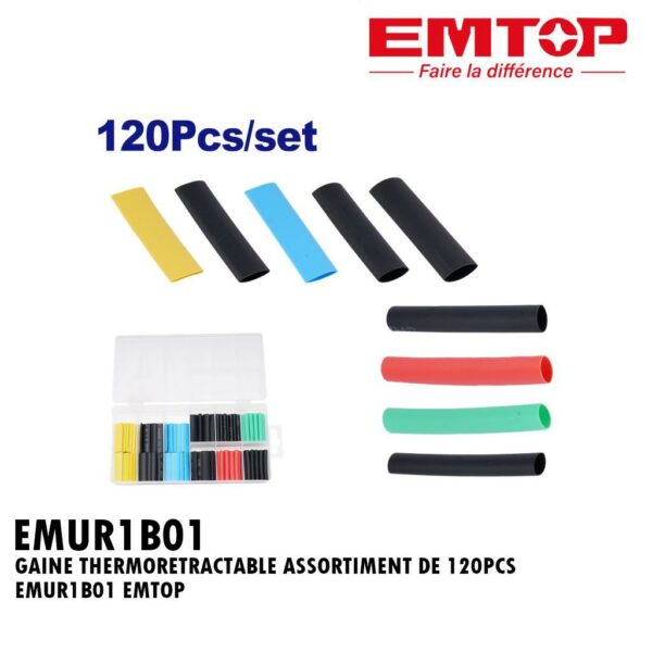 GAINE THERMORETRACTABLE ASSORTIMENT DE 120PCS EMUR1B01 EMTOP