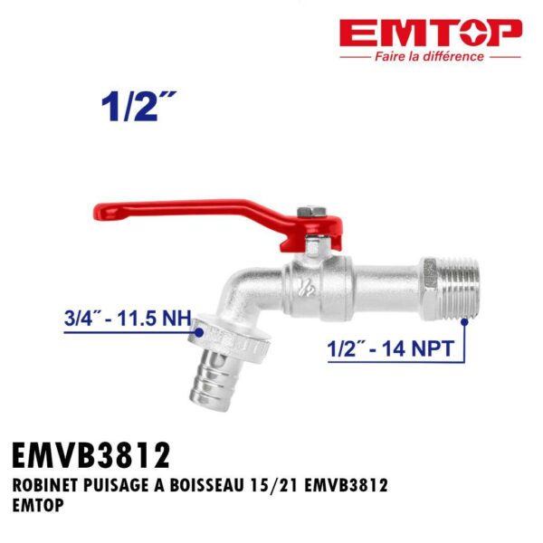 ROBINET PUISAGE A BOISSEAU 16/20 EMVB3812 EMTOP