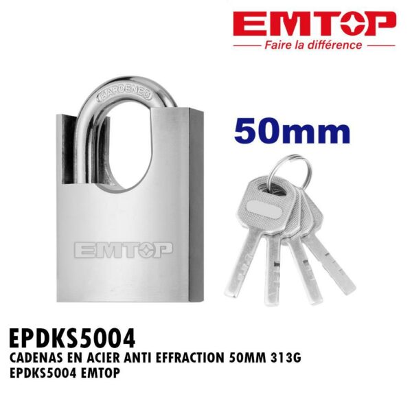 CADENAS EN ACIER ANTI EFFRACTION 50MM 313G EPDKS5004 EMTOP