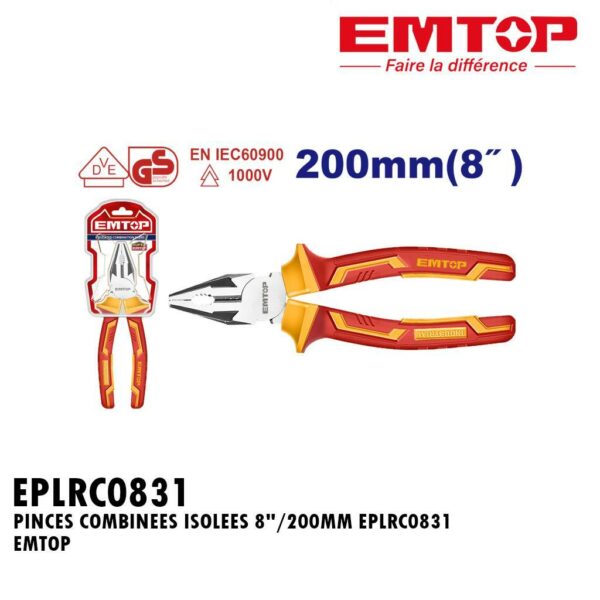 PINCES COMBINEES ISOLEES 8"/200MM EPLRC0831 EMTOP