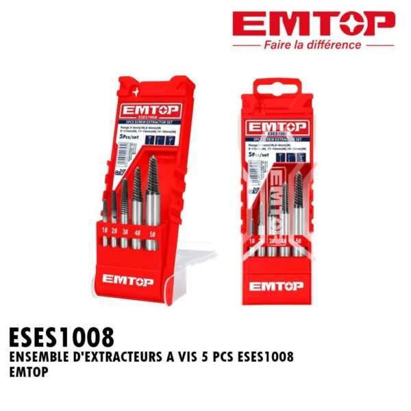 ENSEMBLE D'EXTRACTEURS A VIS 5 PCS ESES1008 EMTOP