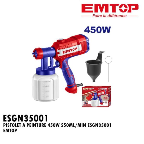 PISTOLET A PEINTURE 450W 550ML/MIN ESGN35001 EMTOP