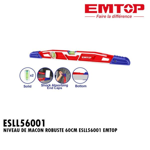 NIVEAU DE MACON ROBUSTE 60CM ESLL56001 EMTOP