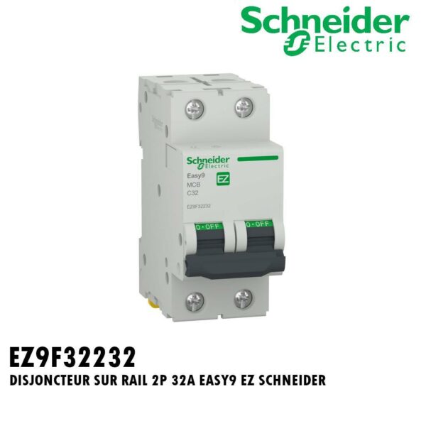 DISJONCTEUR SUR RAIL 2P 32A EASY9 EZ SCHNEIDER
