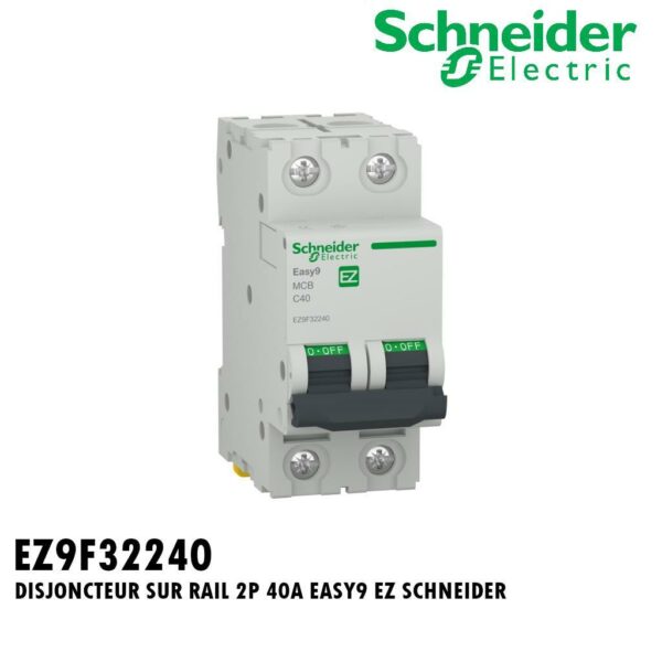 DISJONCTEUR SUR RAIL 2P 40A EASY9 EZ SCHNEIDER