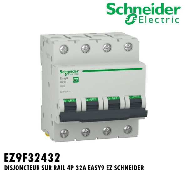DISJONCTEUR SUR RAIL 4P 32A EASY9 EZ SCHNEIDER
