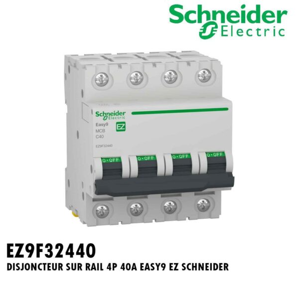 DISJONCTEUR SUR RAIL 4P 40A EASY9 EZ SCHNEIDER