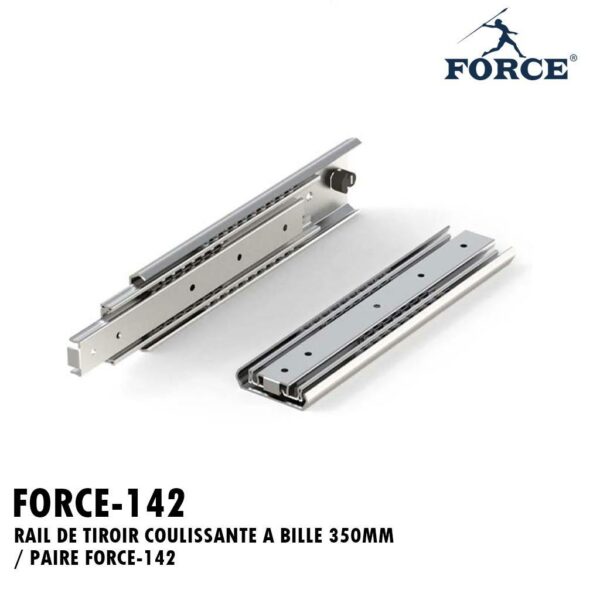 RAIL DE TIROIR COULISSANTE A BILLE 350MM / PAIRE FORCE-142