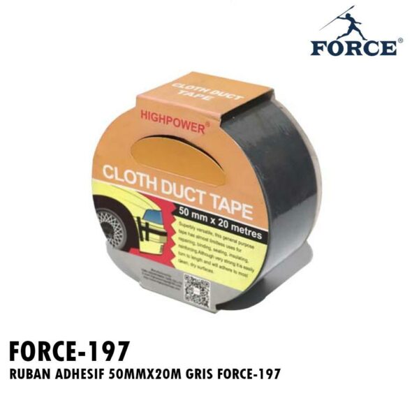 RUBAN ADHESIF 50MMX20M GRIS FORCE-197