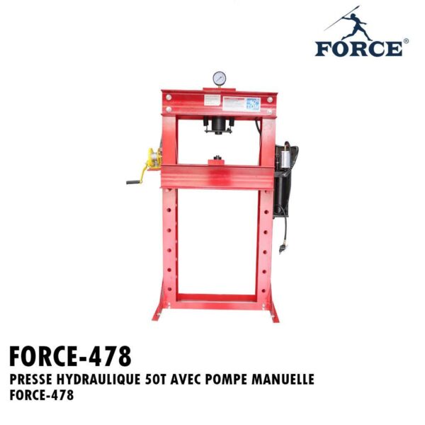 PRESSE HYDRAULIQUE 50T AVEC POMPE MANUELLE FORCE-478