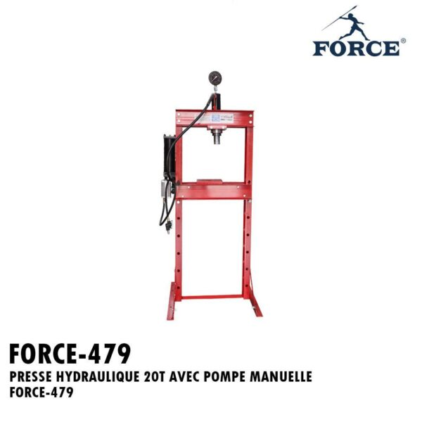 PRESSE HYDRAULIQUE 20T AVEC POMPE MANUELLE FORCE-479