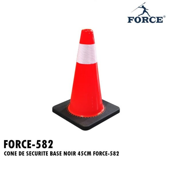 CONE DE SECURITE BASE NOIR 45CM FORCE-582