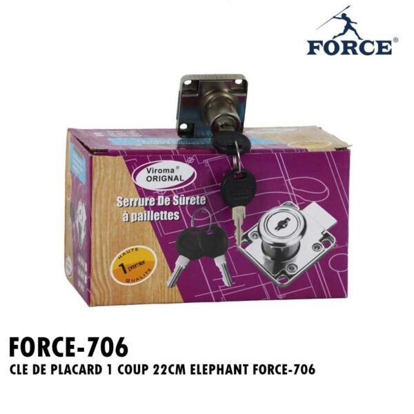 CLE DE PLACARD 1 COUP 22CM ELEPHANT FORCE-706