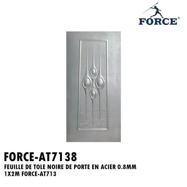 FEUILLE DE TOLE NOIRE DE PORTE EN ACIER 0.8MM 1X2M FORCE-AT713