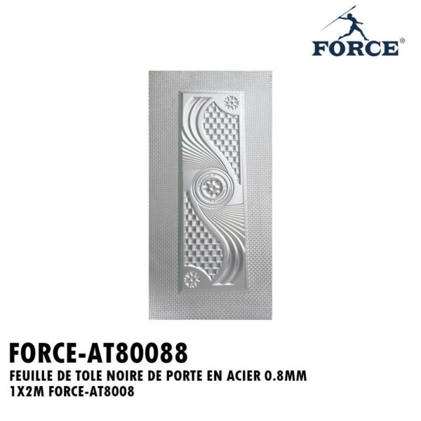 FEUILLE DE TOLE NOIRE DE PORTE EN ACIER 0.8MM 1X2M FORCE-AT8008