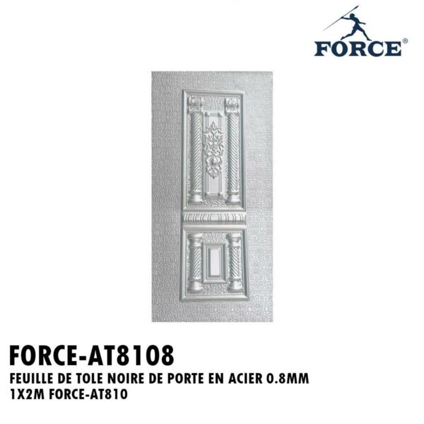FEUILLE DE TOLE NOIRE DE PORTE EN ACIER 0.8MM 1X2M FORCE-AT810