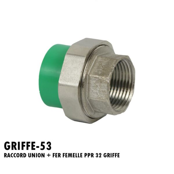 RACCORD UNION + FER FEMELLE PPR 32 GRIFFE