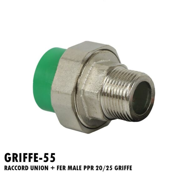 RACCORD UNION + FER MALE PPR 20/25 GRIFFE