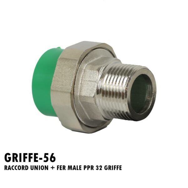 RACCORD UNION + FER MALE PPR 32 GRIFFE