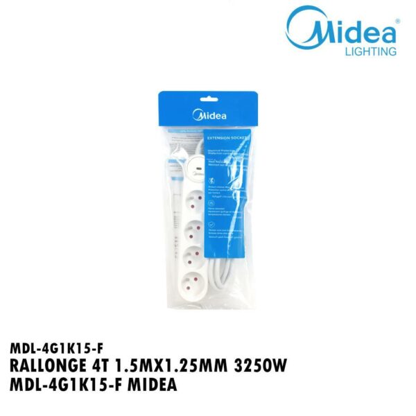 RALLONGE 4T 1.5MX1.25MM 3250W MDL-4G1K15-F MIDEA