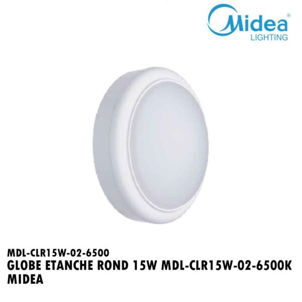 GLOBE ETANCHE ROND 15W MDL-CLR15W-02-6500K MIDEA