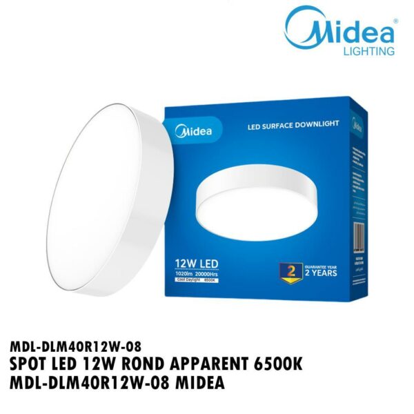 SPOT LED 12W ROND APPARENT 6500K MDL-DLM40R12W-08 MIDEA